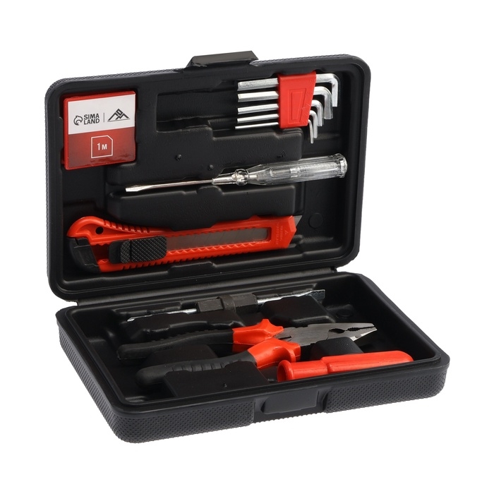 Набор инструментов в кейсе ЛОМ "23 ФЕВРАЛЯ", в подарочной упаковке, 11 предметов