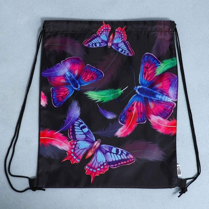 Мешок для обуви &laquo;Яркие бабочки&raquo; болоньевый материал, 30 х 40 см