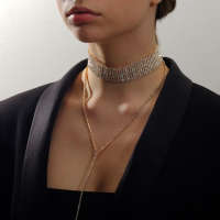 Чокер &laquo;Грация&raquo; искр узкий, цвет белый в золоте, L=31 см