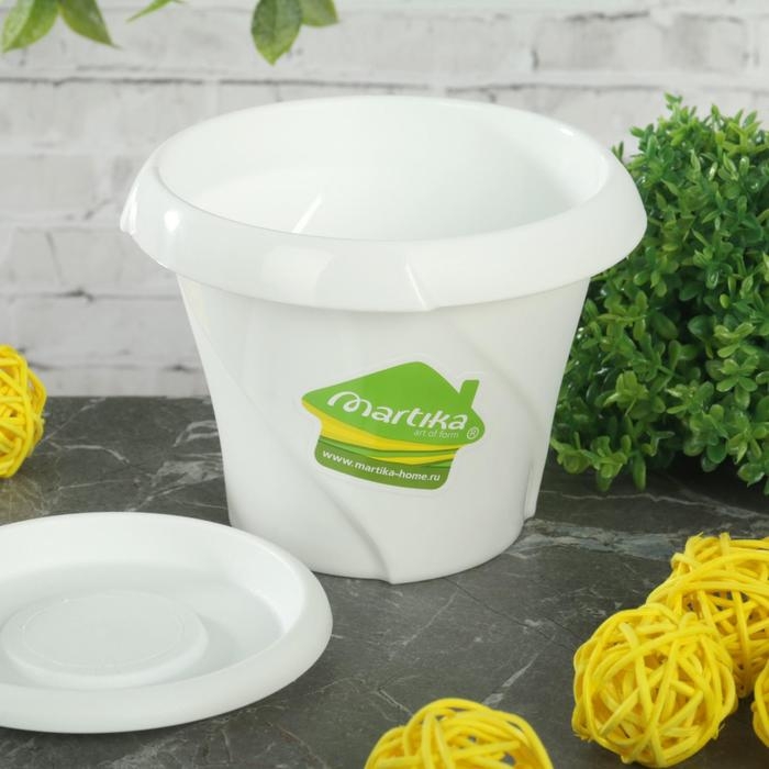 Горшок с поддоном &laquo;Флориана&raquo;, 300 мл, цвет белый