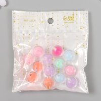 Бусины для творчества пластик "Разноцветные" глянец набор 30 гр  d=1,6 см