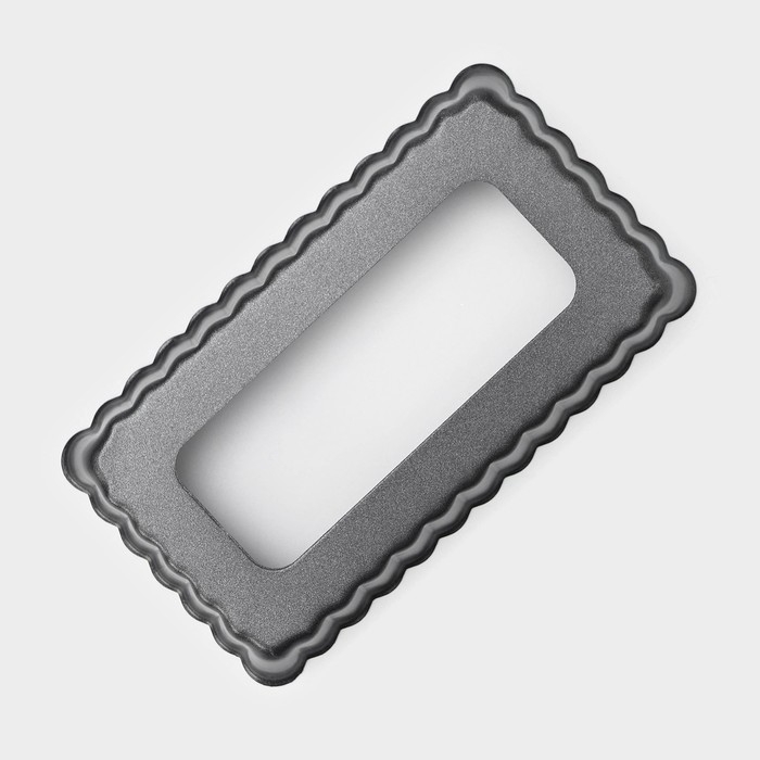 Форма для выпечки «Рифлёный прямоугольник», 12×6,5 см, съёмное дно, антипригарное покрытие, цвет чёрный Форма для выпечки «Рифлёный прямоугольник», 12×6,5 см, съёмное дно, антипригарное покрытие, цвет чёрный