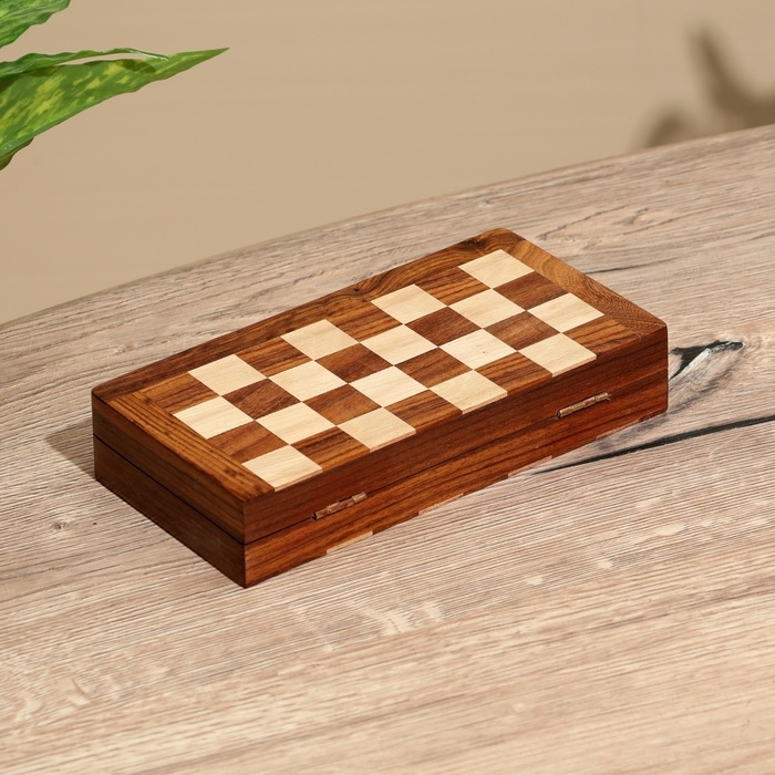 Игра настольная 2в1 (шахматы + бэкгэммон), доска 20х20 см, дерево шишам