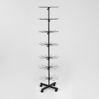 Вертушка, 7 ярусов по 10 крючков, 40&times;40&times;170, цвет чёрный