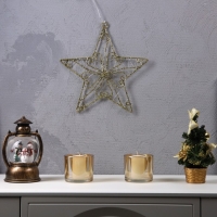 Светодиодная фигура &laquo;Звезда&raquo; 31 см, металл, батарейки ААх2 (не в комплекте), свечение тёплое белое