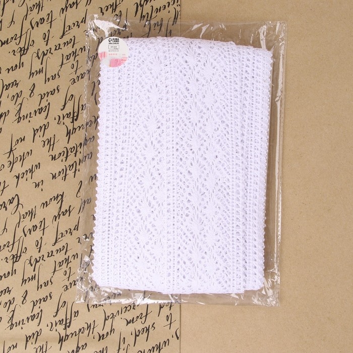 Кружево вязаное, 70 мм &times; 10 &plusmn; 1 м, цвет кипенно-белый