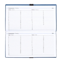 Еженедельник датир 2025г 175х95мм мягк обл иск кож 64л ESCALADA, бл тис, бл 70 г/м²,синий Еженедельник датир 2025г 175х95мм мягк обл иск кож 64л ESCALADA, бл тис, бл 70 г/м²,синий