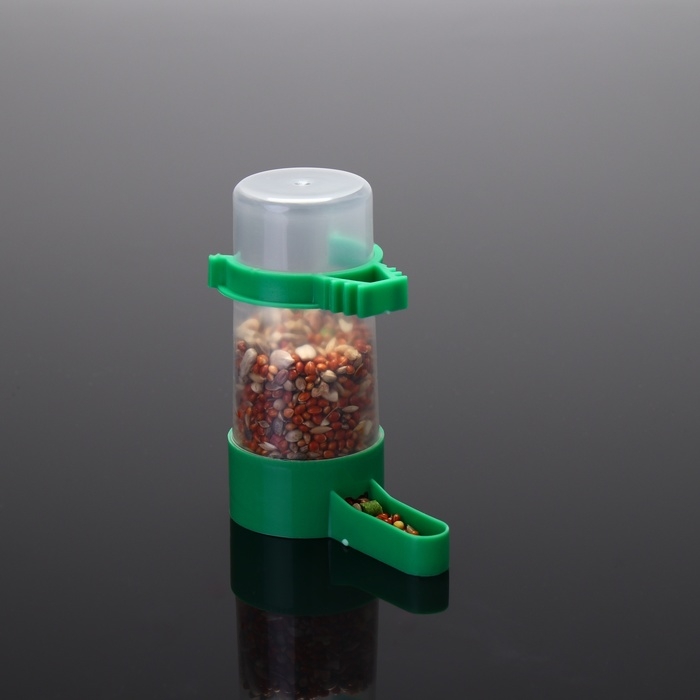 Поилка/кормушка для птиц 3 х 9 см, 60 мл, зелёная
