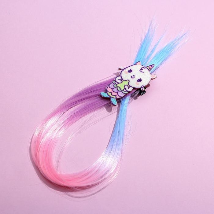 Заколка для волос , цветная прядь &laquo;Ты уникальная&raquo;