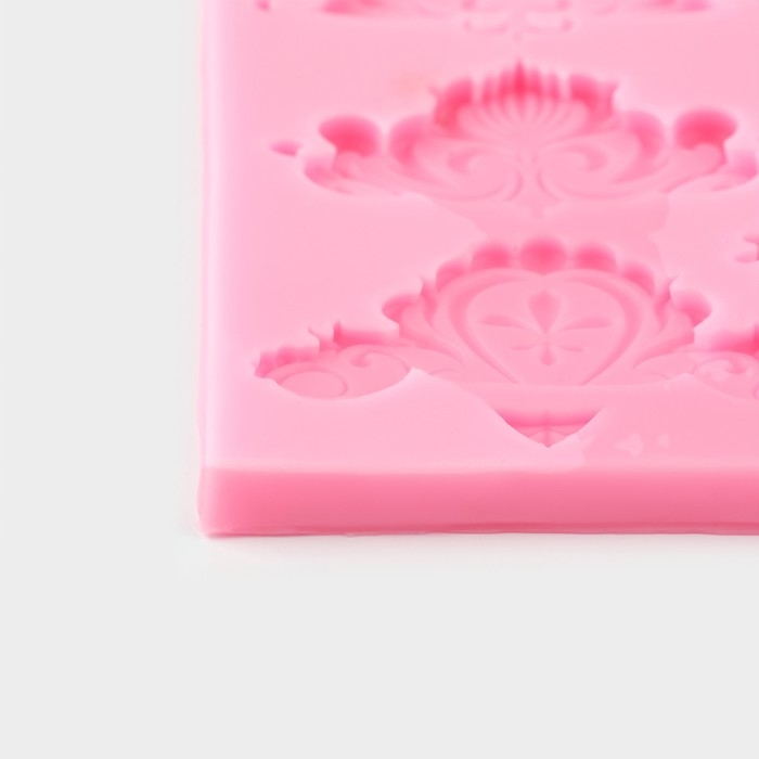 Молд &laquo;Валери&raquo;, силикон, 13,6&times;12,6&times;0,8 см, цвет розовый