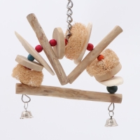 Игрушка для птиц с люфой и минеральным камнем, 20 х 15 см Игрушка для птиц с люфой и минеральным камнем, 20 х 15 см