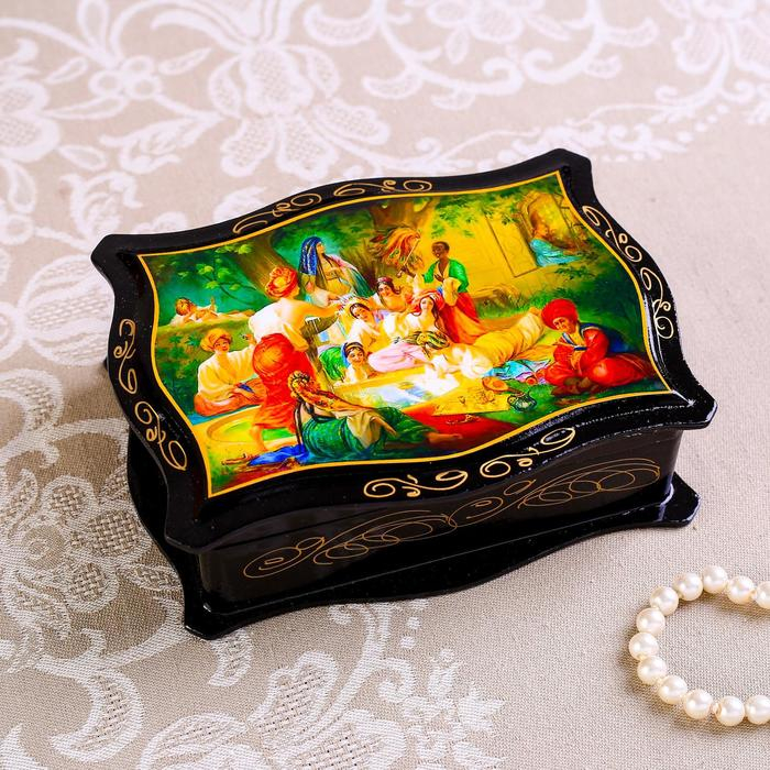 Шкатулка для украшений &laquo;Сказки&raquo;, 12&times;16 см, лаковая миниатюра, МИКС