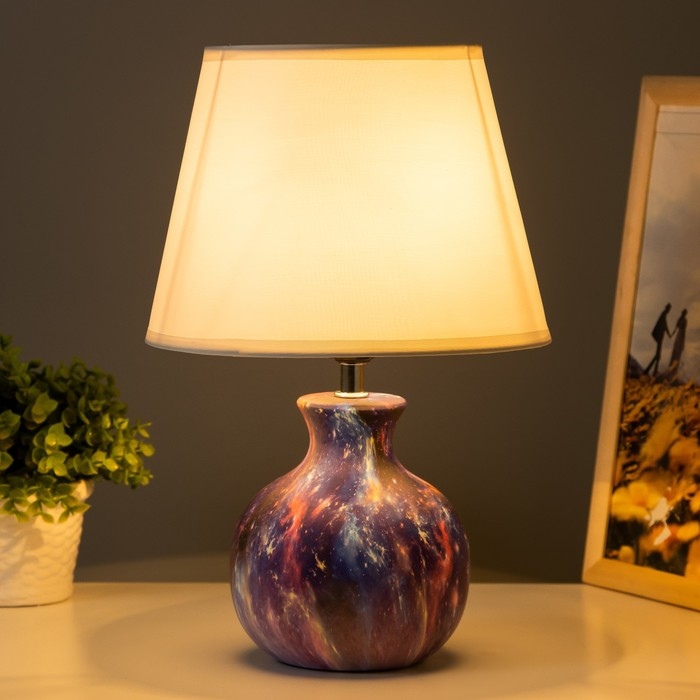 Настольная лампа "Корин" Е27 40Вт фиолетовый 22,5х22,5х32,5 см RISALUX
