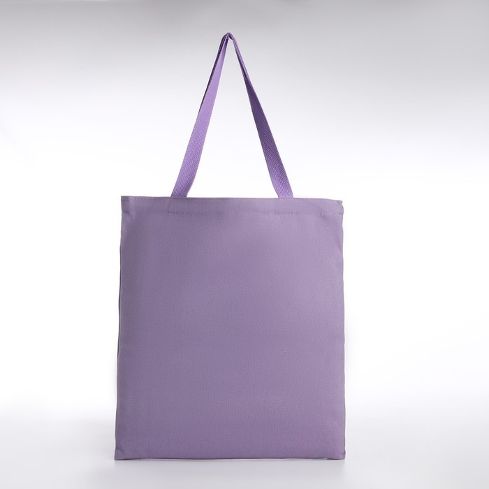 Шопер без застёжки, из текстиля, цвет сиреневый/белый Шопер без застёжки, из текстиля, цвет сиреневый/белый