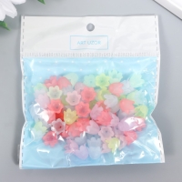 Бусины для творчества пластик "Цветок ландыша пастель" набор 80 шт полупрозр. 1,1х1,1х0,9 см