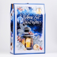 Новый год. Коробка подарочная новогодняя Время чудес 22,5 х 34 х 10 см.