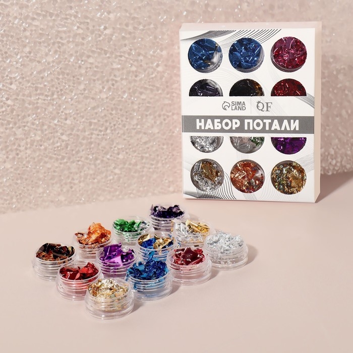 Поталь для декора ногтей &laquo;Ассорти&raquo;, 12 шт