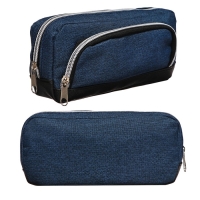 Пенал мягкий 2 отделения, 100 х 210 х 65 мм, объёмный, Calligrata, синий Пенал мягкий 2 отделения, 100 х 210 х 65 мм, объёмный, Calligrata, синий