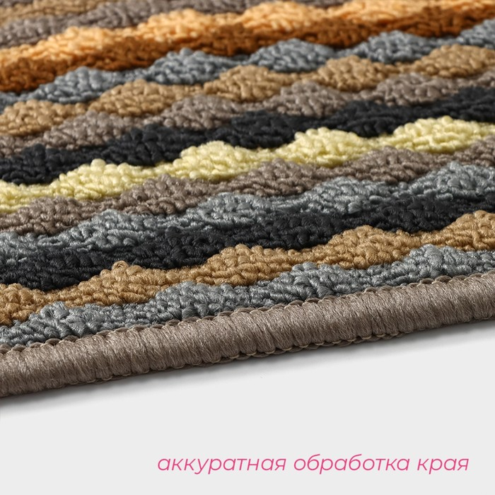 Коврик влаговпитывающий придверный Доляна &laquo;Цветная косичка&raquo;, 47&times;77 см