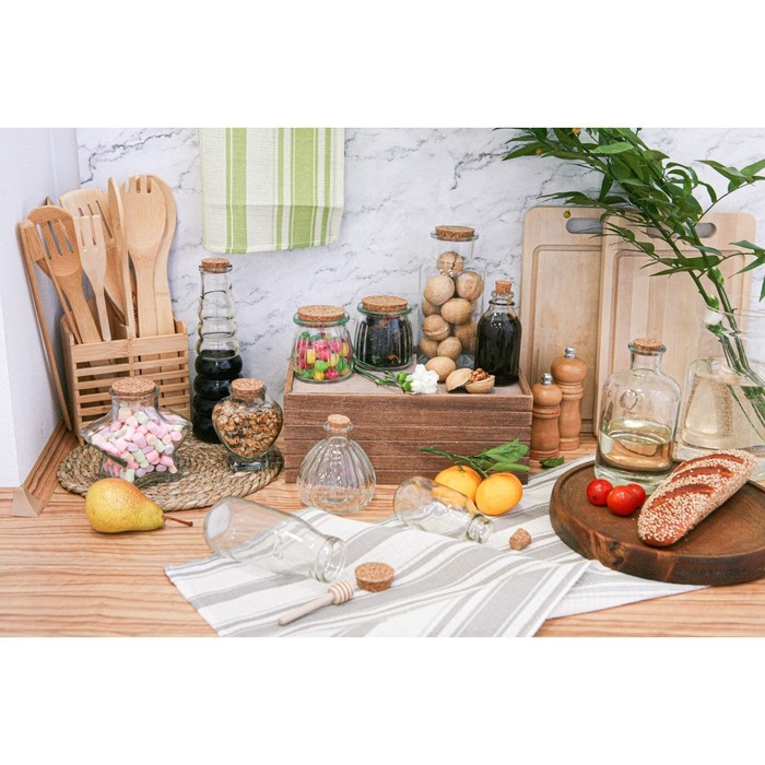 Бутылка стеклянная для соусов и масла с пробковой крышкой Доляна «Парфе», 750 мл, 8×16,5 см Бутылка стеклянная для соусов и масла с пробковой крышкой Доляна «Парфе», 750 мл, 8×16,5 см