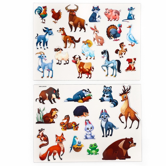 Магнитная игра "Лесные и домашние животные" 28*20
