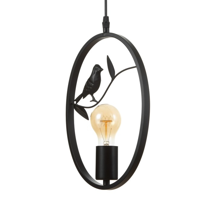 Светильник BayerLux "Птичка на ветке" 1х40Вт E27 черный 21х10х120 см.