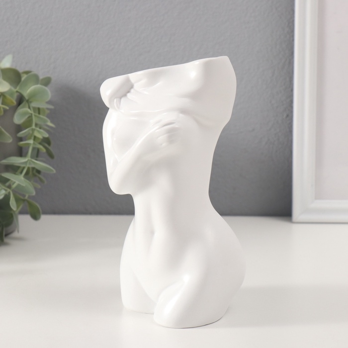 Сувенир полистоун вазон "Скульптура. Женское тело" 9,9х18,6 см