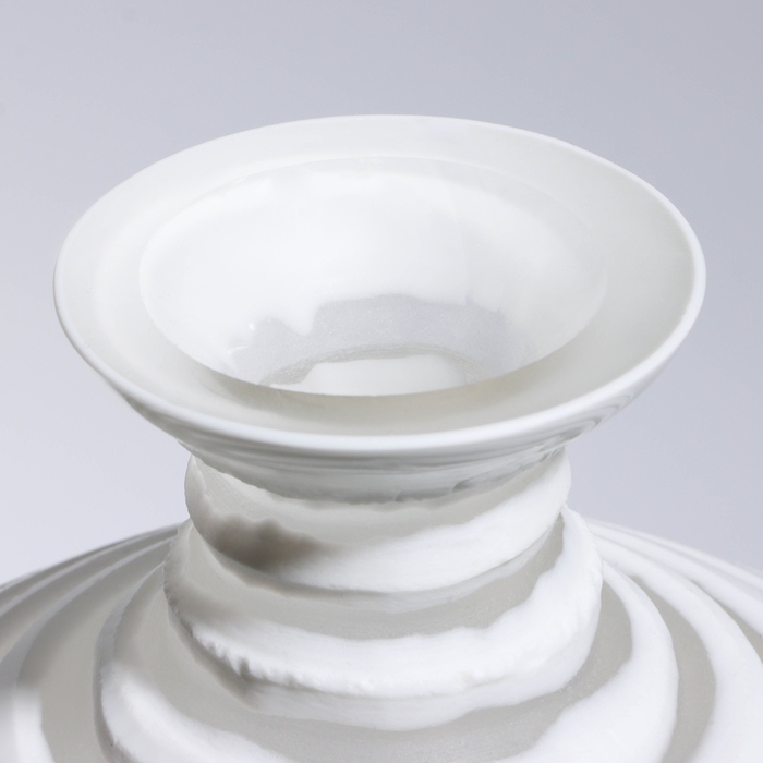 Ваза для цветов &laquo;Аркадия&raquo; из стекла, белая 23 х 21 х 21 см