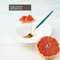 Вилка столовая из нержавеющей стали Magistro &laquo;Блинк&raquo;, 21,5&times;3 см, зелёная ручка, цвет металла золотой