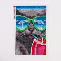 Алмазная мозаика с полным заполнением на холсте &laquo;Кот&raquo;&lrm;, 20 х 30 см