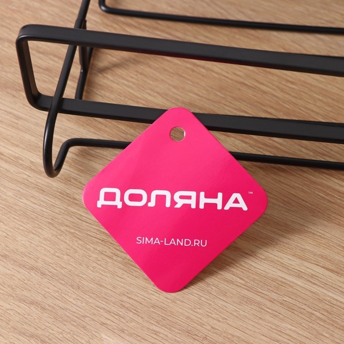 Держатель для бокалов подвесной Доляна, 28&times;16&times;7,5 см, чёрный