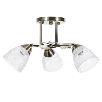 Люстра "Летний цвет" 3х60Вт E27 античная бронза 43х43х25см