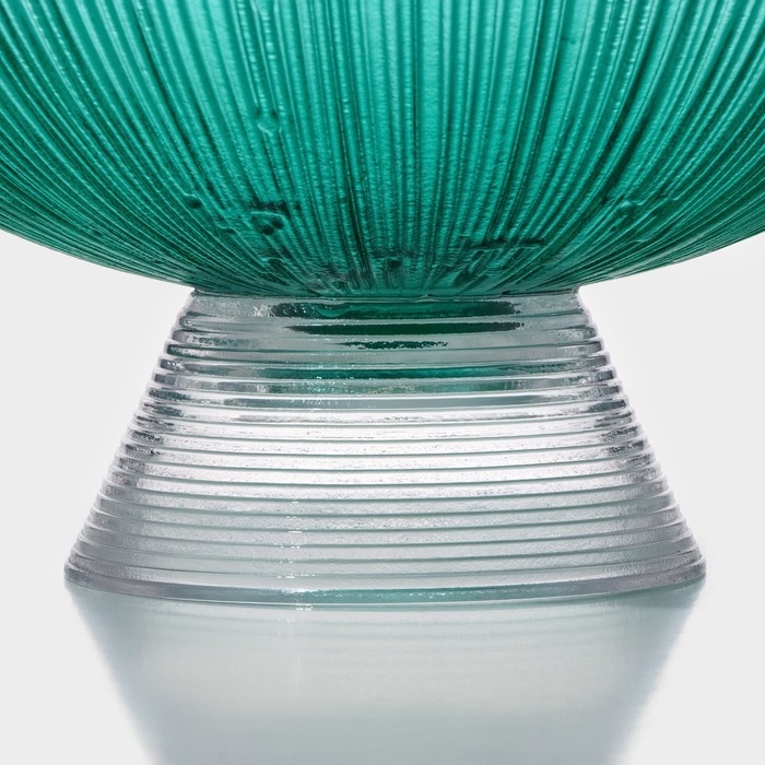 Ваза из стекла для фруктов Magistro &laquo;Фейерверк&raquo;, 1,4 л, 25&times;10 см, цвет изумрудный