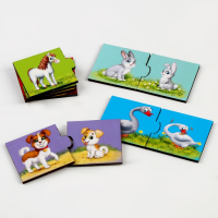 Пазл двойной &laquo;Малыши и мамы&raquo; (головоломка), 12 пазлов, 24 детали