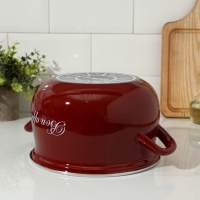 Кастрюля эмалированная, &laquo;Бордо&raquo;, 4 л, стеклянная крышка, индукция, цвет бордовый