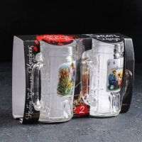 Набор кружек для пива &laquo;Охота-рыбалка&raquo;, 330 мл, 2 шт, рисунок МИКС