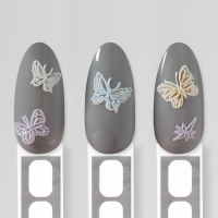 Наклейки для ногтей &laquo;Волшебные бабочки&raquo;, объёмные, разноцветные