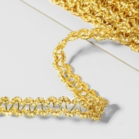 Тесьма декоративная, 10 мм, 10 &plusmn; 1 м, цвет золотой