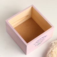 Кашпо деревянное "Лаванда" 15х15х9,5 см сиреневый Кашпо деревянное "Лаванда" 15х15х9,5 см сиреневый