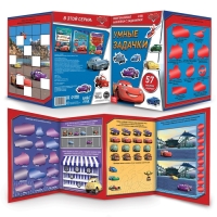 Набор &laquo;Учим цвета и решаем задачки&raquo;: 2 книги-раскладушки + многоразовые наклейки + 2 маркера, Тачки