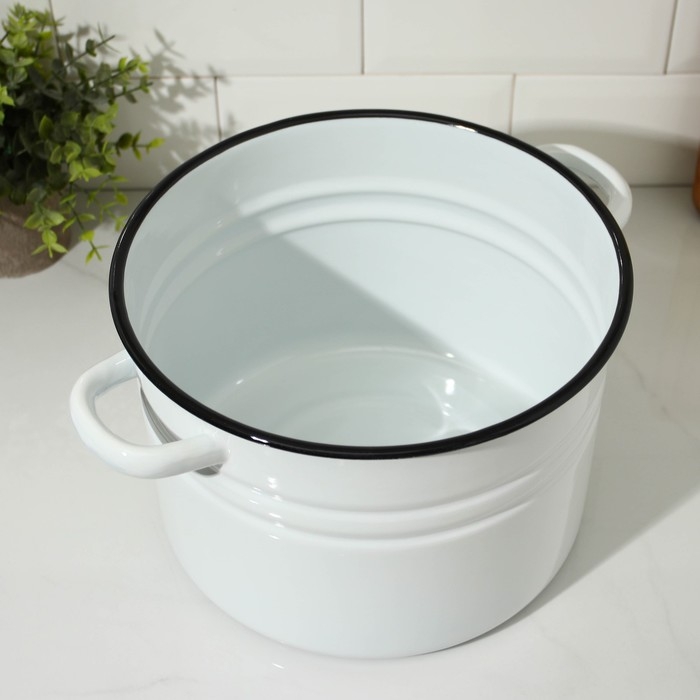 Кастрюля цилиндрическая, 8 л, индукция, цвет белый