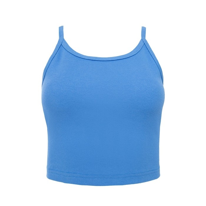 Майка укороченная женская MINAKU: Basic line цвет голубой, р-р 46 Майка укороченная женская MINAKU: Basic line цвет голубой, р-р 46