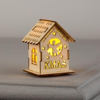 Ёлочная игрушка &laquo;Домик с ангелом&raquo;, от батареек, свечение тёплое белое