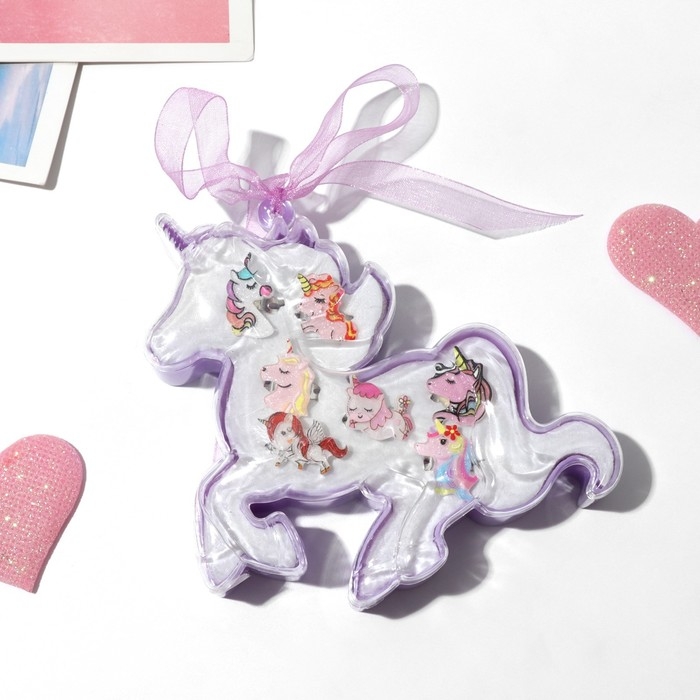 Набор колец детских (7 шт.) &laquo;Выбражулька&raquo;, единороги, цветной