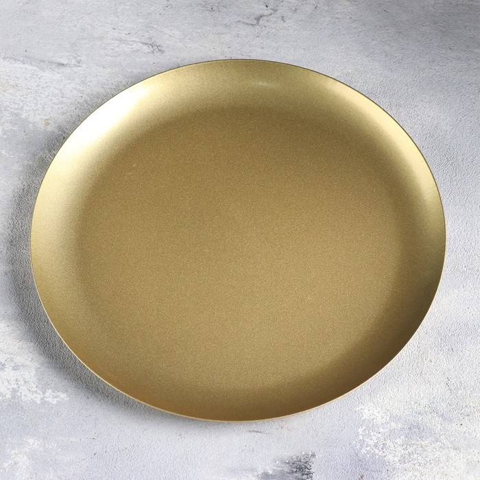 Подсвечник "Чашка 225" металл на одну свечу, 22х1,6 см, золотой