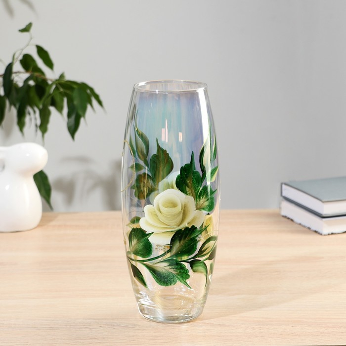 Ваза FLORA 'Белая роза' (дымка) d-8см 11,5х26 см МИКС Ваза FLORA 'Белая роза' (дымка) d-8см 11,5х26 см МИКС