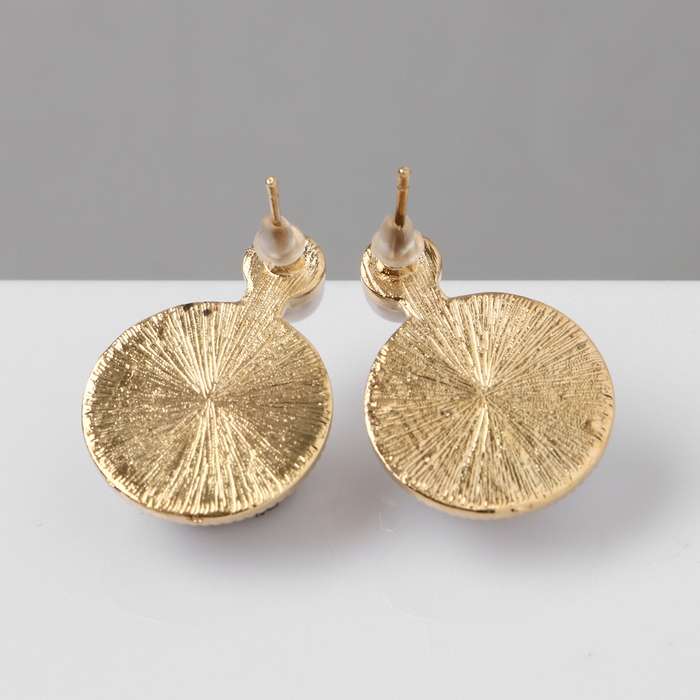 Серьги с жемчугом &laquo;Великолепие&raquo; два круга, цвет белый в золоте