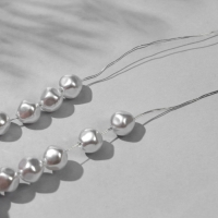 Бусины пластиковые на нити «Жемчуг» 0,8×0,8×0,4 см, (набор 110 шт.), цвет белый Бусины пластиковые на нити «Жемчуг» 0,8×0,8×0,4 см, (набор 110 шт.), цвет белый