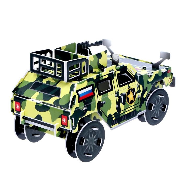 3D Конструктор из пенокартона «Военный внедорожник», 46 деталей 3D Конструктор из пенокартона «Военный внедорожник», 46 деталей