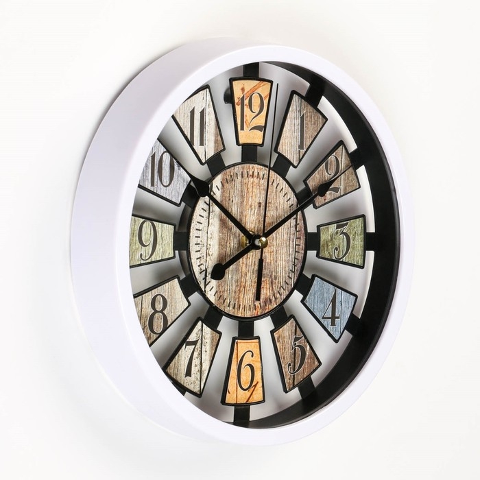 Часы настенные, серия: Интерьер, дискретный ход, d-25 см, АА , белые Часы настенные, серия: Интерьер, дискретный ход, d-25 см, АА , белые